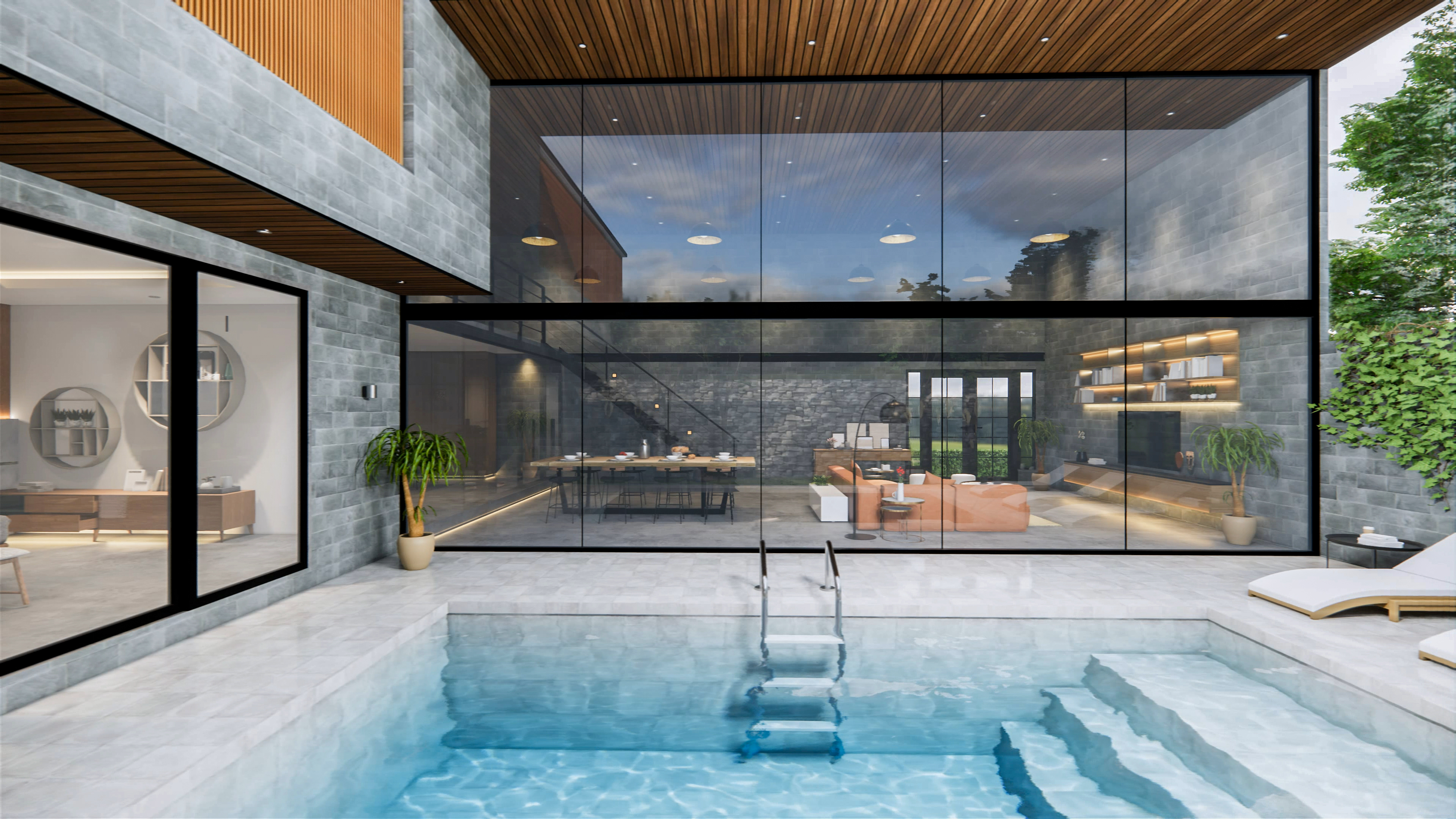 Modern home with large windows and considered landscaping